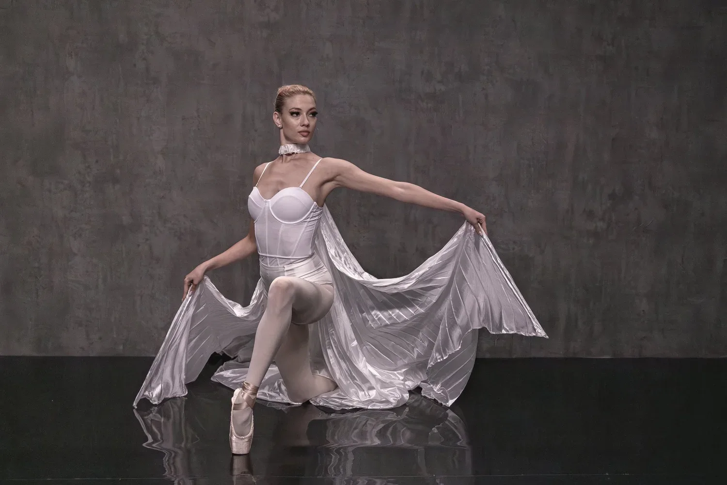 Ballet dancer performing in urban setting