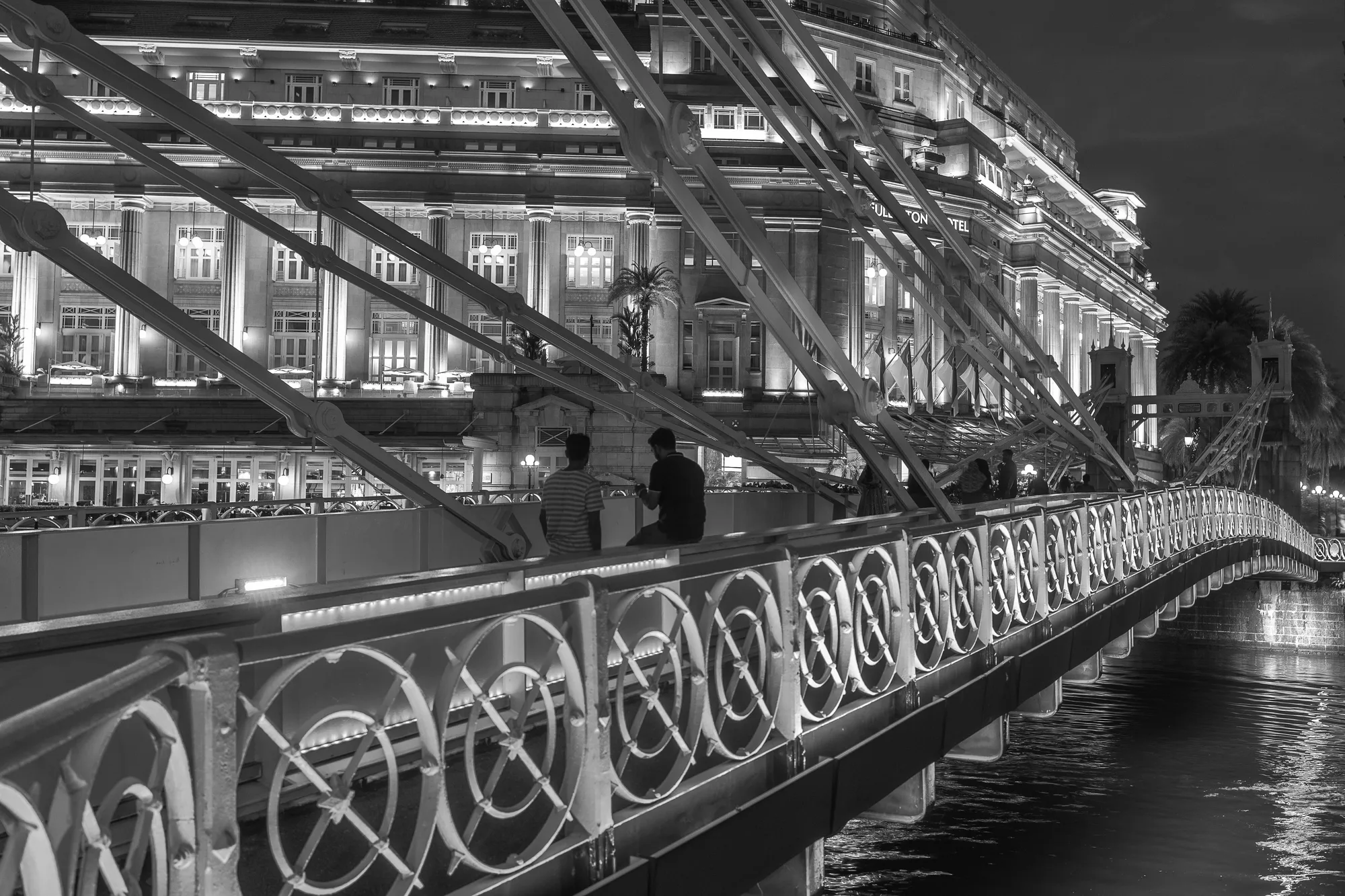 Architectural bridge perspective in Singapore